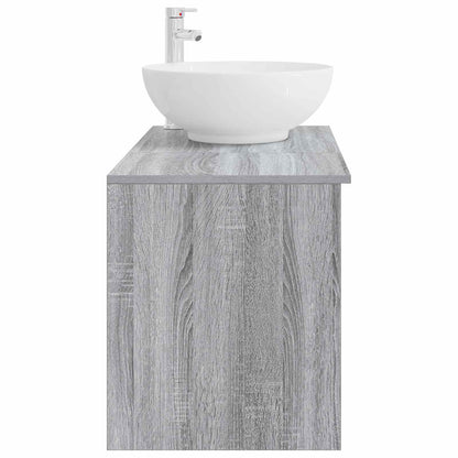 Badezimmermöbel-Set 2 stk. Grau Sonoma Holzwerkstoff