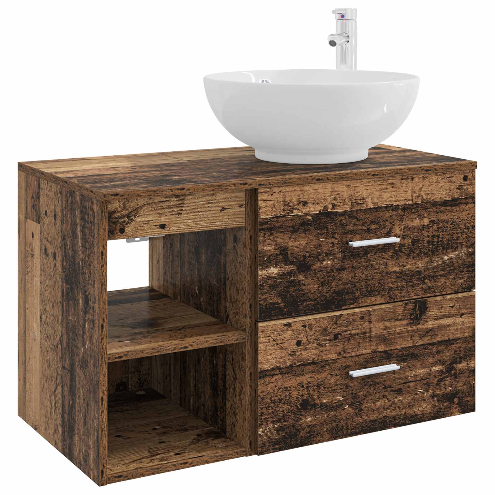 Badezimmermöbel-Set 2 stk. Altholz Holzwerkstoff