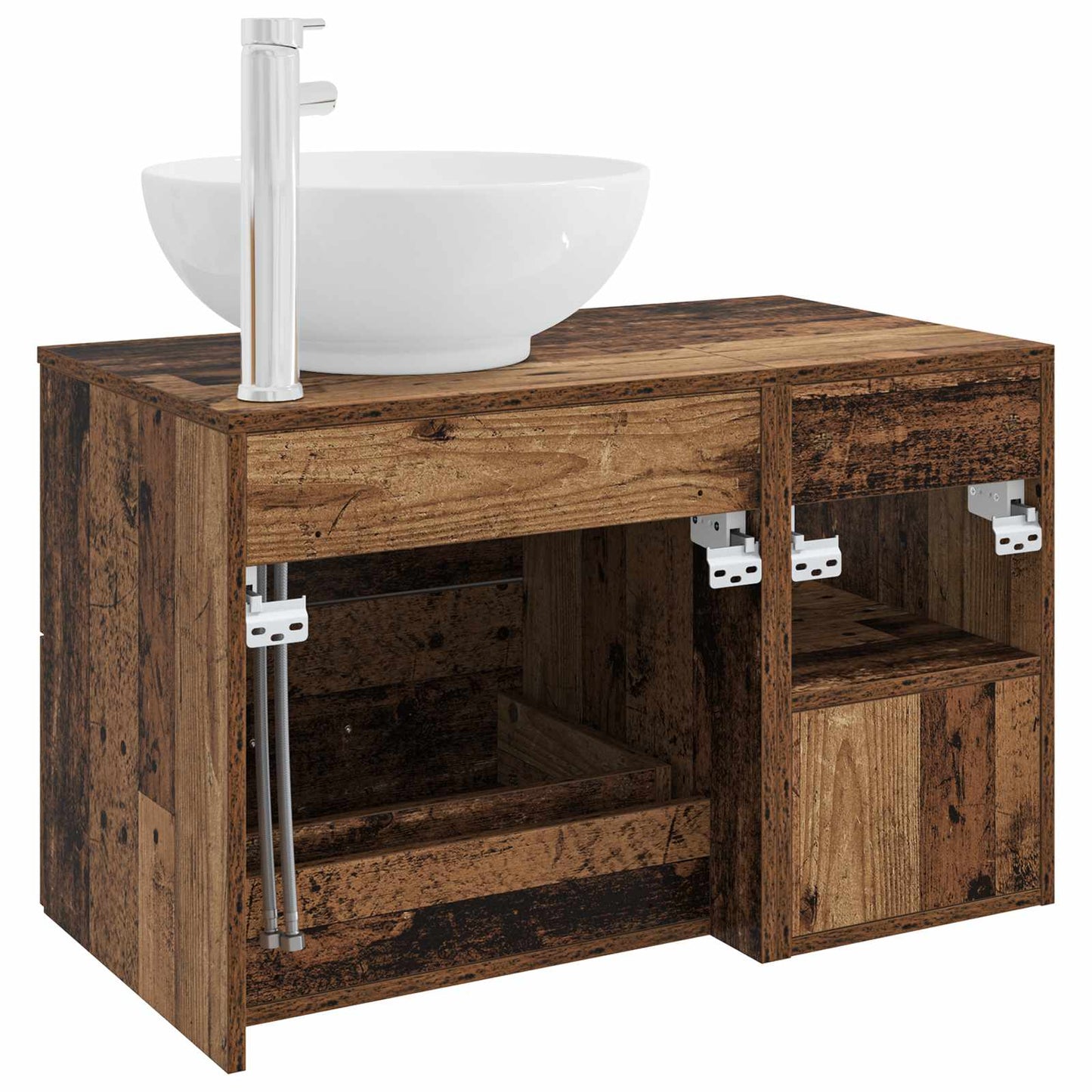Badezimmermöbel-Set 2 stk. Altholz Holzwerkstoff