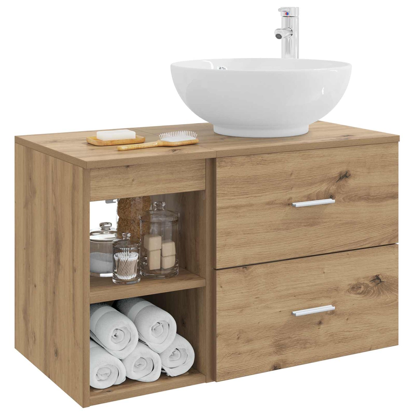 Badezimmermöbel-Set 2 stk. Artisan-Eiche Holzwerkstoff
