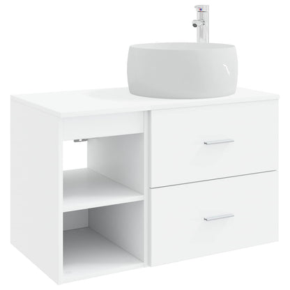 Badezimmermöbel-Set 2 stk. Weiß Holzwerkstoff