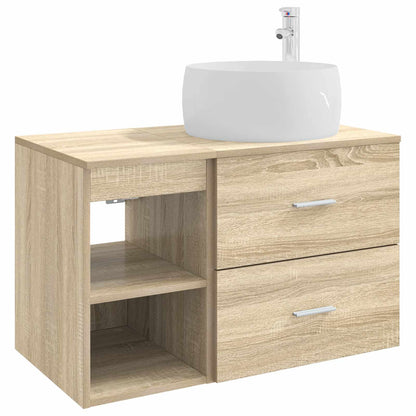 Badezimmermöbel-Set 2 stk. Sonoma-Eiche Holzwerkstoff