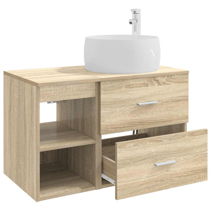 Badezimmermöbel-Set 2 stk. Sonoma-Eiche Holzwerkstoff