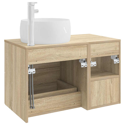 Badezimmermöbel-Set 2 stk. Sonoma-Eiche Holzwerkstoff