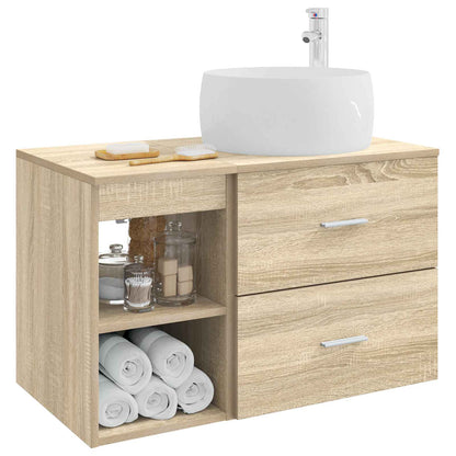 Badezimmermöbel-Set 2 stk. Sonoma-Eiche Holzwerkstoff