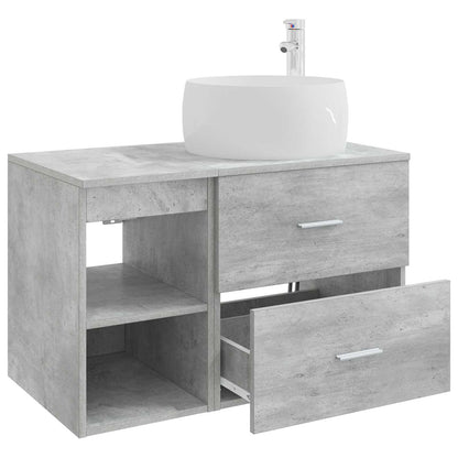 Badezimmermöbel-Set 2 stk. Betongrau Holzwerkstoff