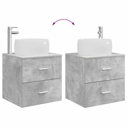Badezimmermöbel-Set 2 stk. Betongrau Holzwerkstoff