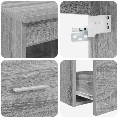 Badezimmermöbel-Set 2 stk. Grau Sonoma Holzwerkstoff