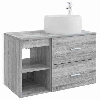 Badezimmermöbel-Set 2 stk. Grau Sonoma Holzwerkstoff