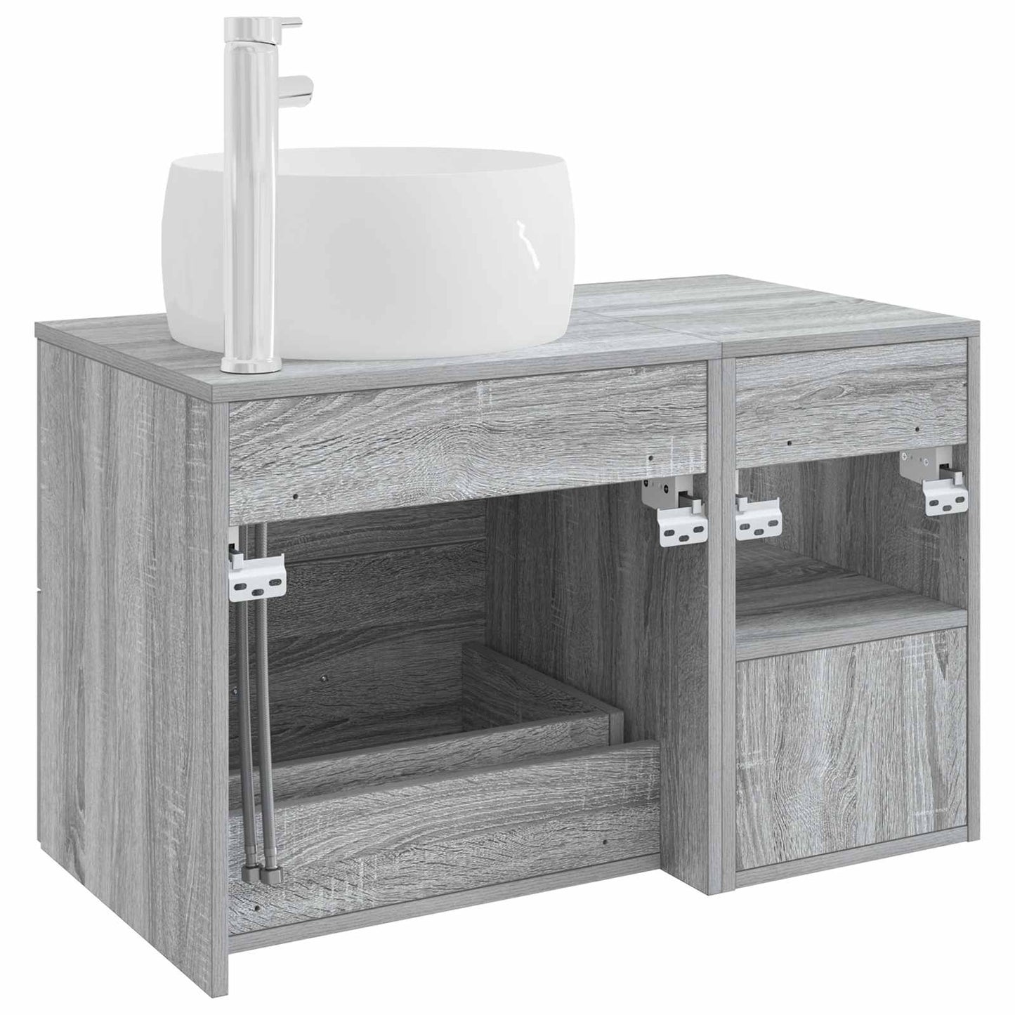 Badezimmermöbel-Set 2 pcs Grau Sonoma Holzwerkstoff