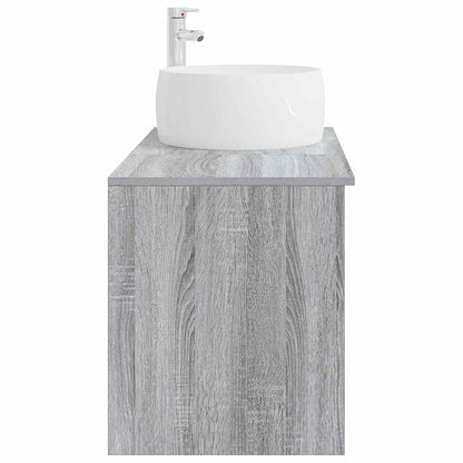 Badezimmermöbel-Set 2 stk. Grau Sonoma Holzwerkstoff