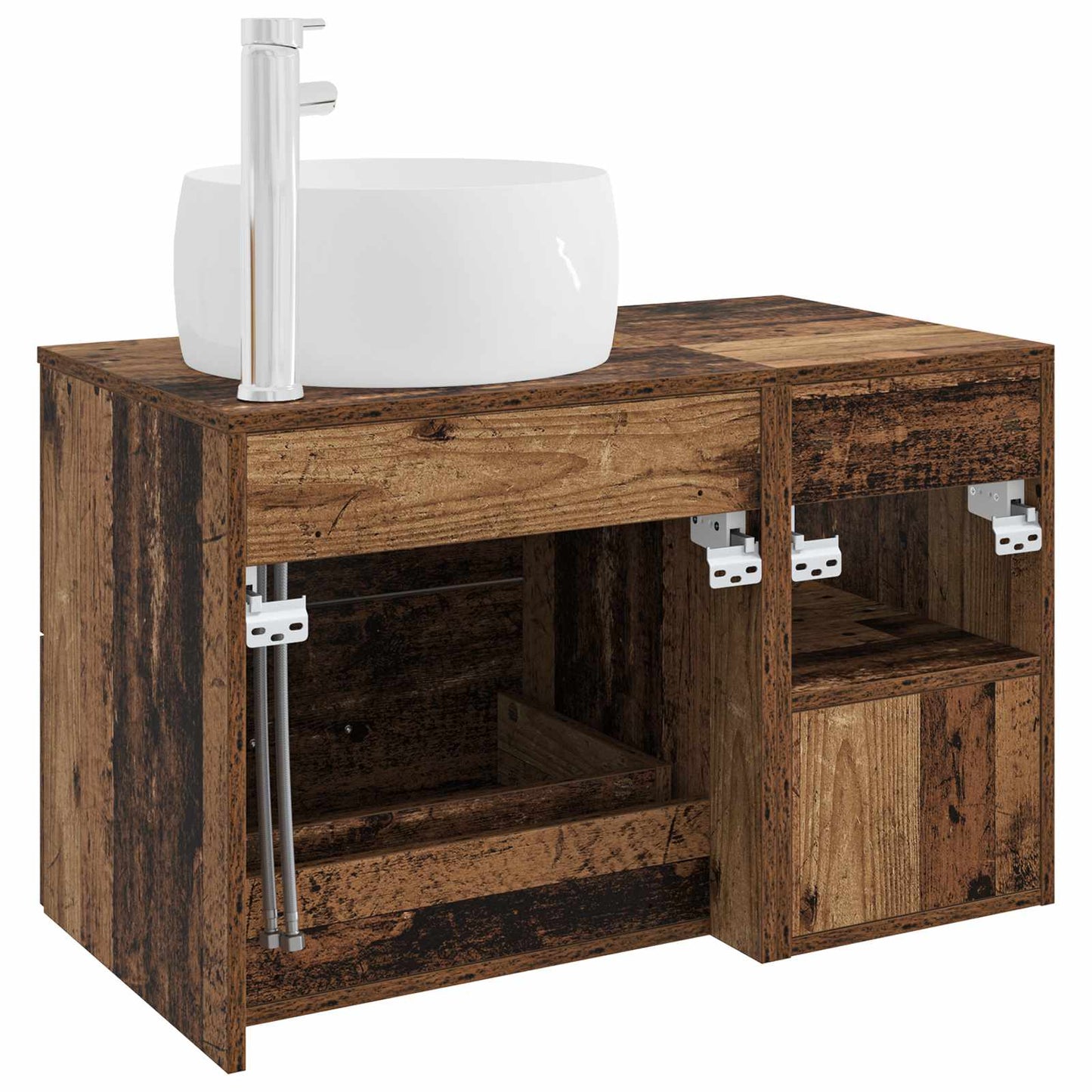 Badezimmermöbel-Set 2 stk. Altholz Holzwerkstoff