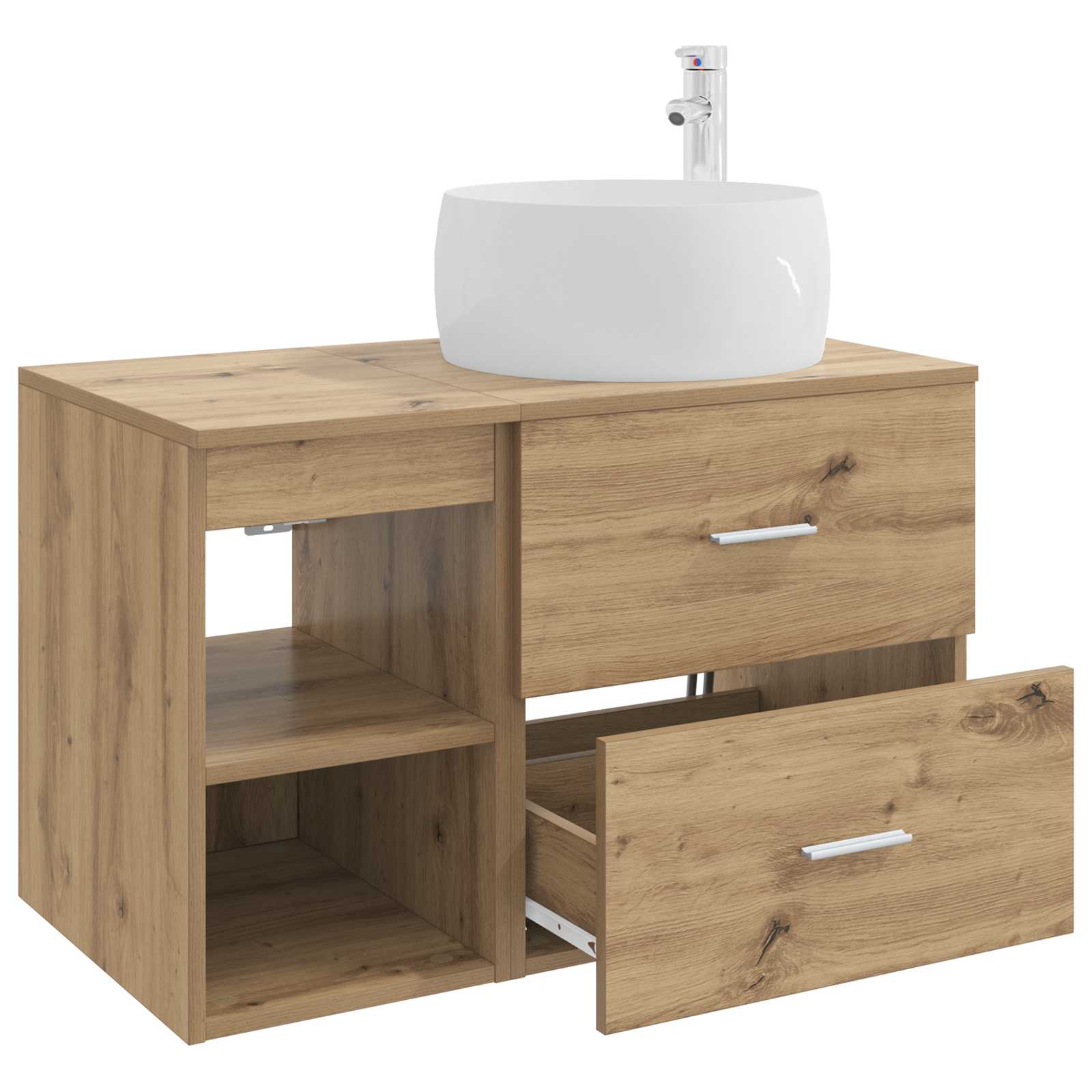 Badezimmermöbel-Set 2 stk. Artisan-Eiche Holzwerkstoff