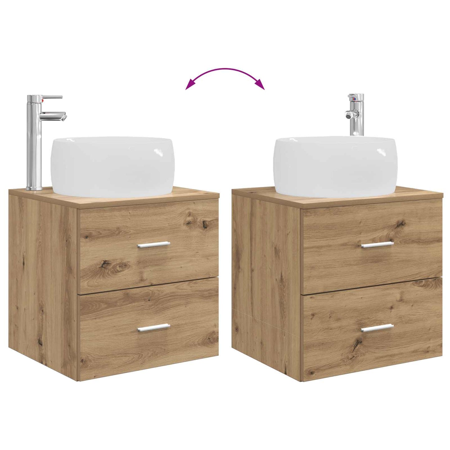 Badezimmermöbel-Set 2 stk. Artisan-Eiche Holzwerkstoff