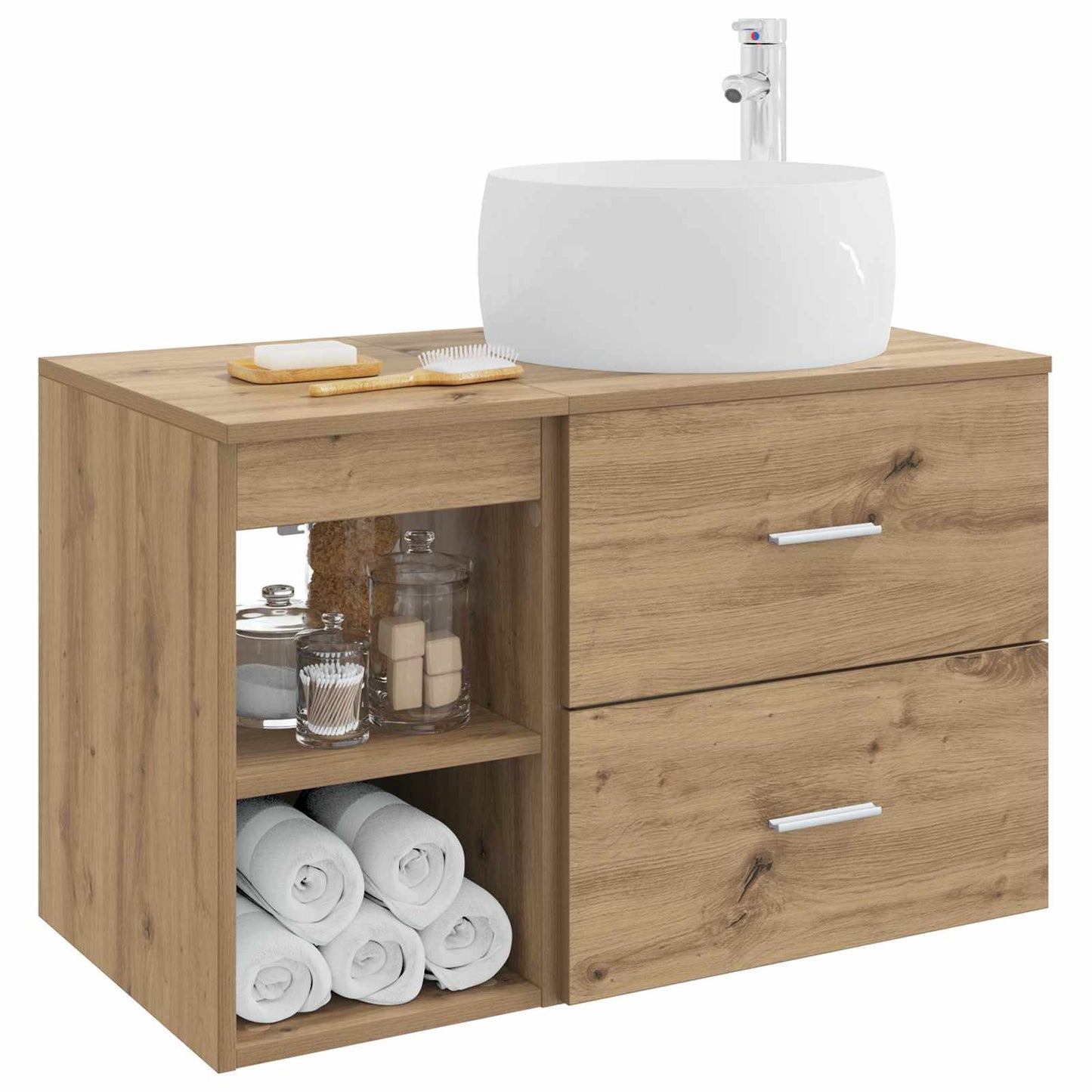 Badezimmermöbel-Set 2 stk. Artisan-Eiche Holzwerkstoff