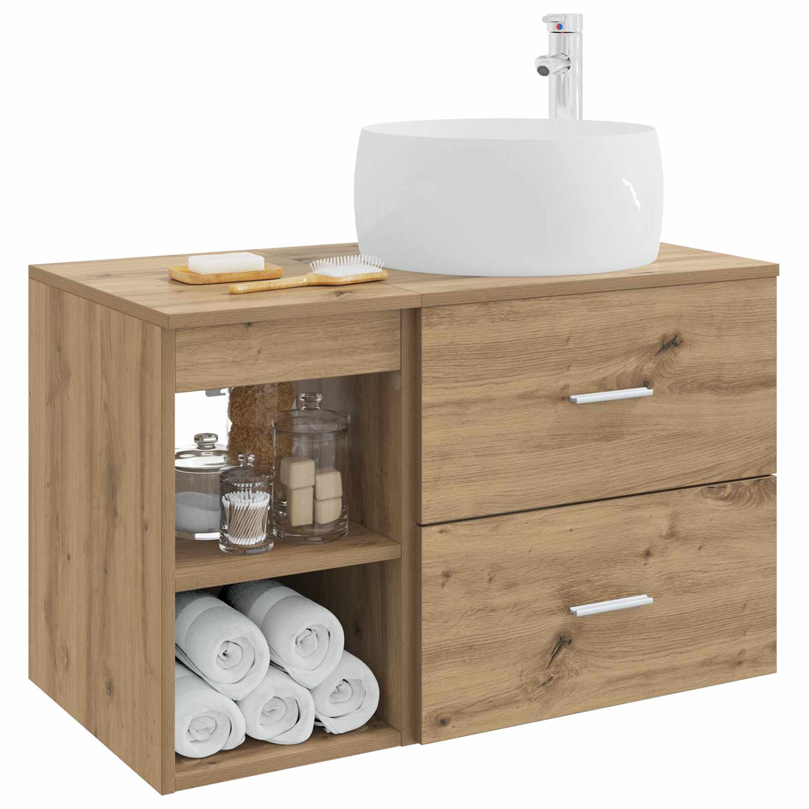 Badezimmermöbel-Set 2 stk. Artisan-Eiche Holzwerkstoff