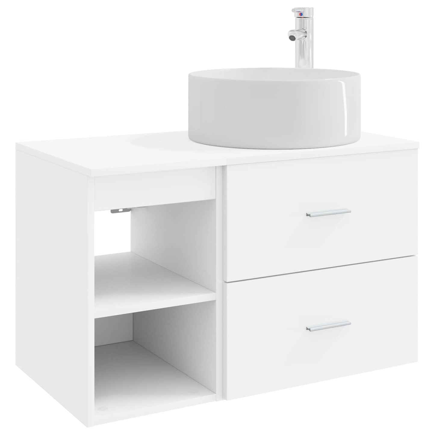 Badezimmermöbel-Set 2 stk. Weiß Holzwerkstoff