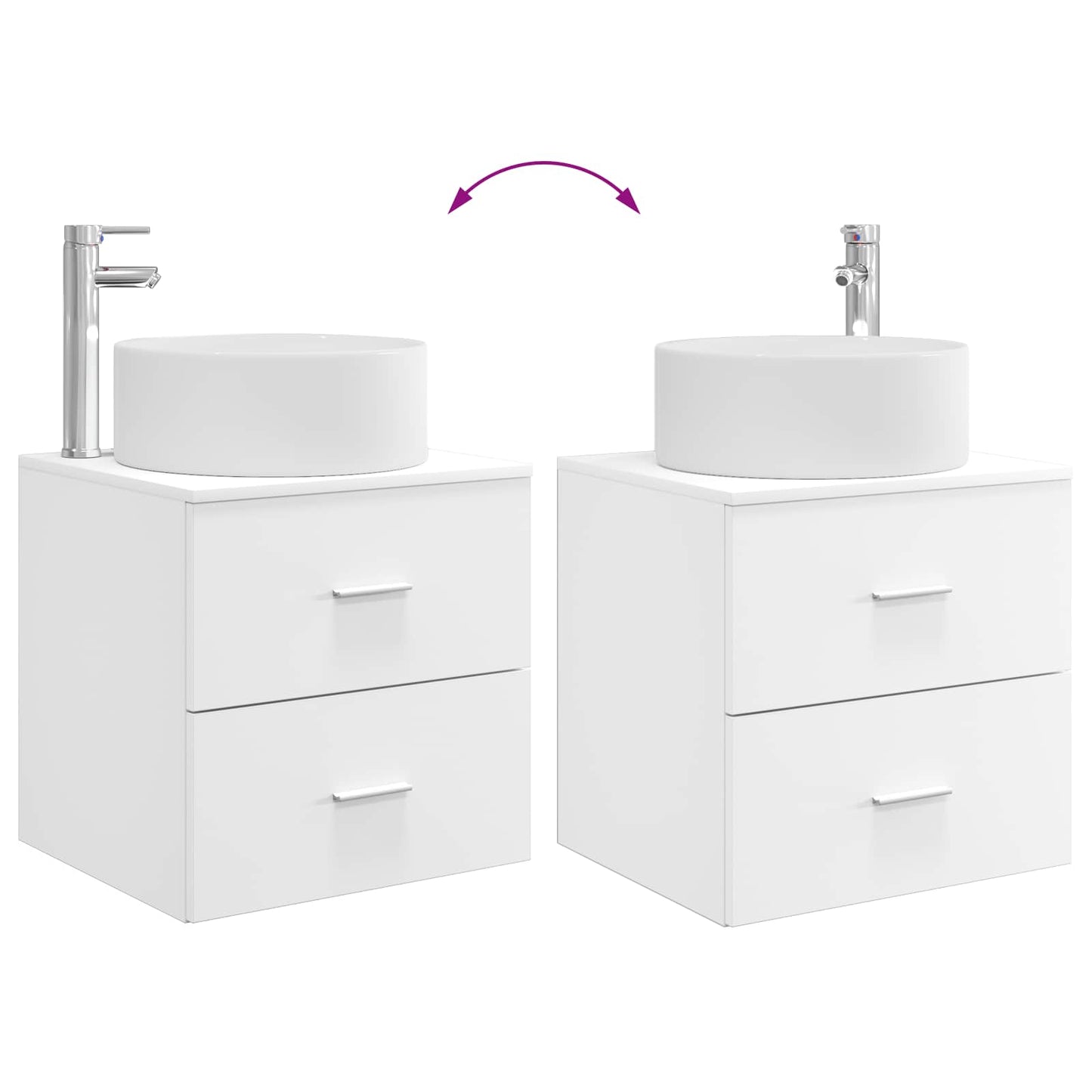 Badezimmermöbel-Set 2 stk. Weiß Holzwerkstoff