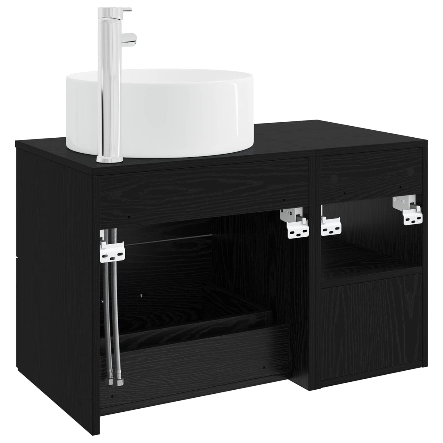 Badezimmermöbel-Set 2 pcs Schwarze Eiche Holzwerkstoff