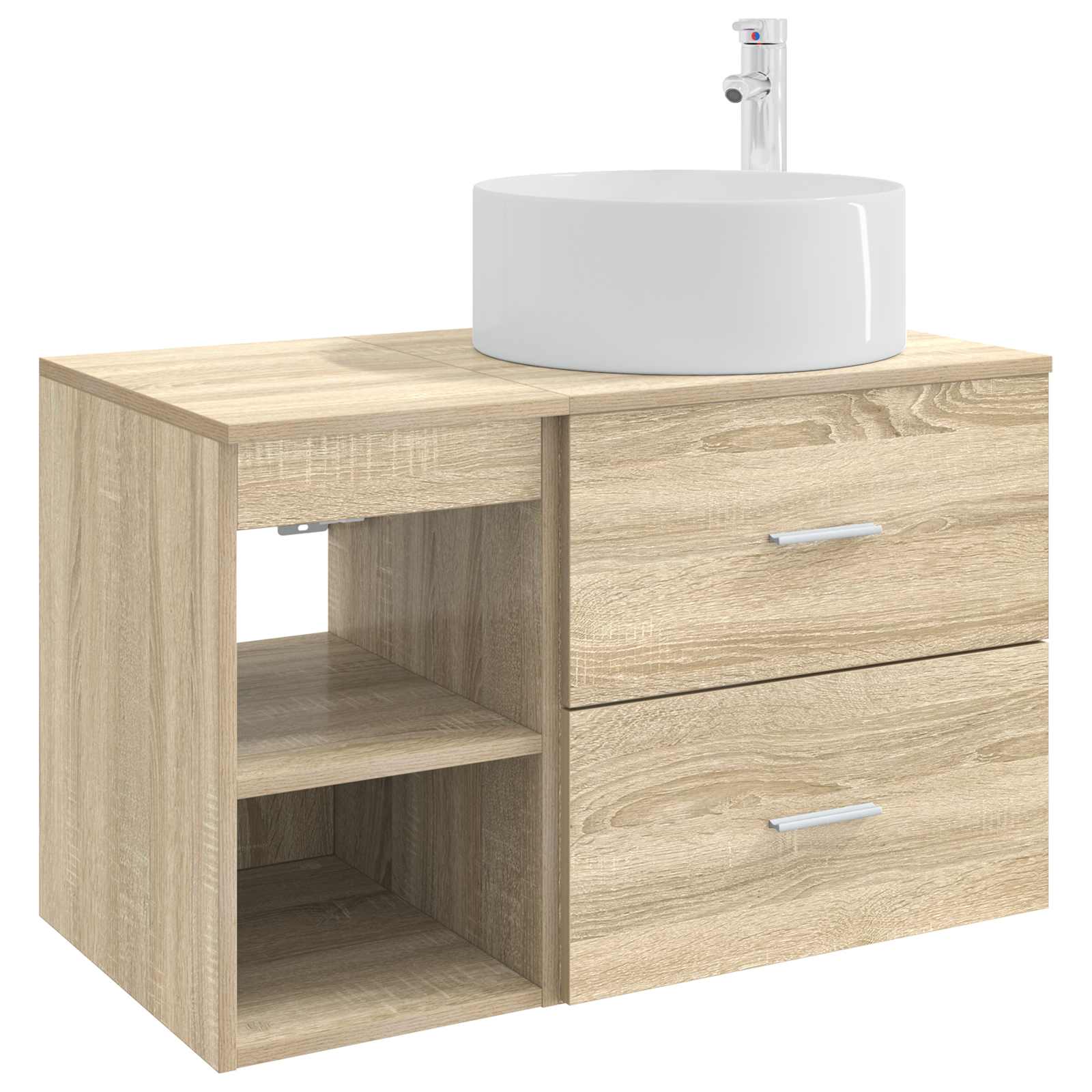 Badezimmermöbel-Set 2 stk. Sonoma-Eiche Holzwerkstoff