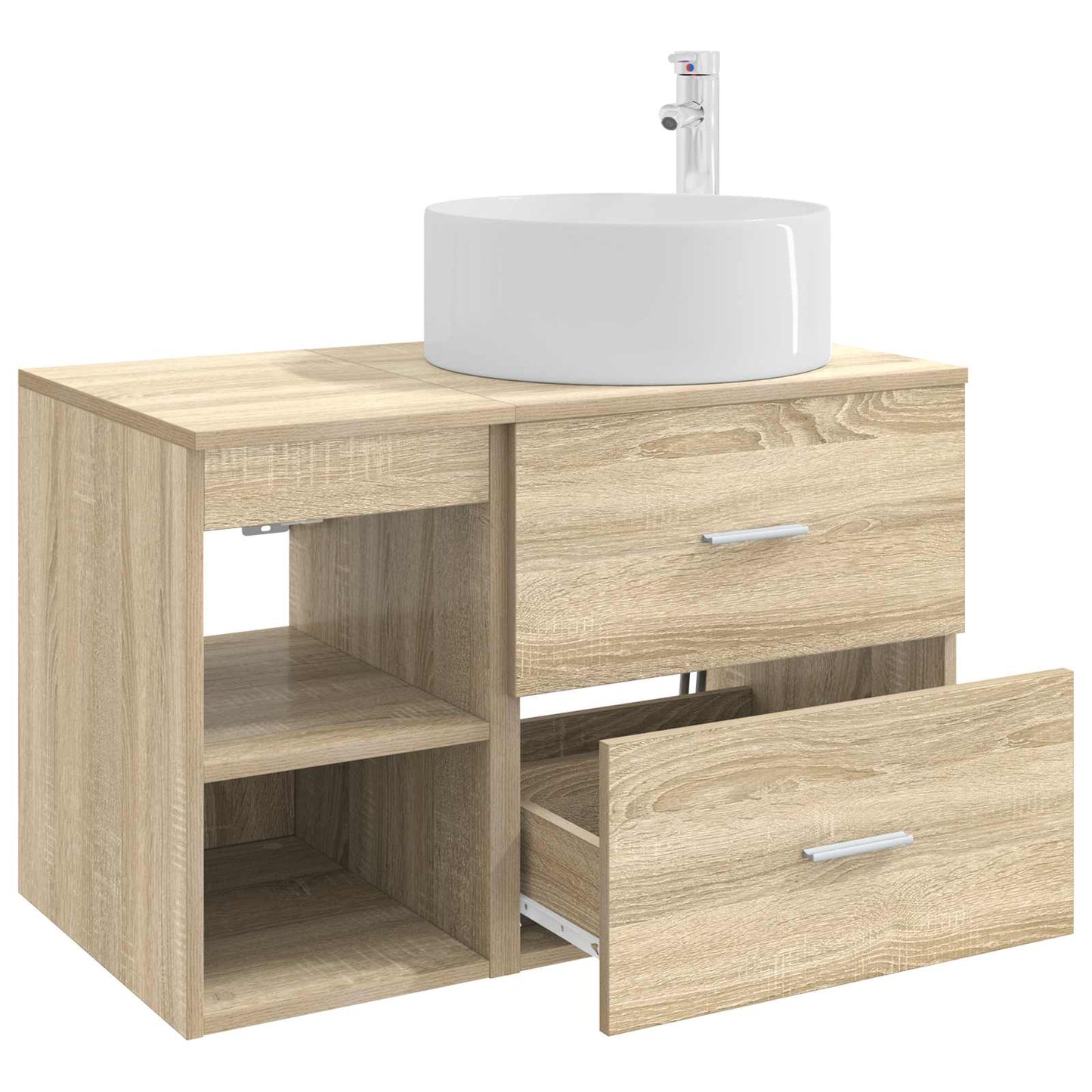 Badezimmermöbel-Set 2 stk. Sonoma-Eiche Holzwerkstoff