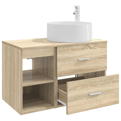 Badezimmermöbel-Set 2 stk. Sonoma-Eiche Holzwerkstoff