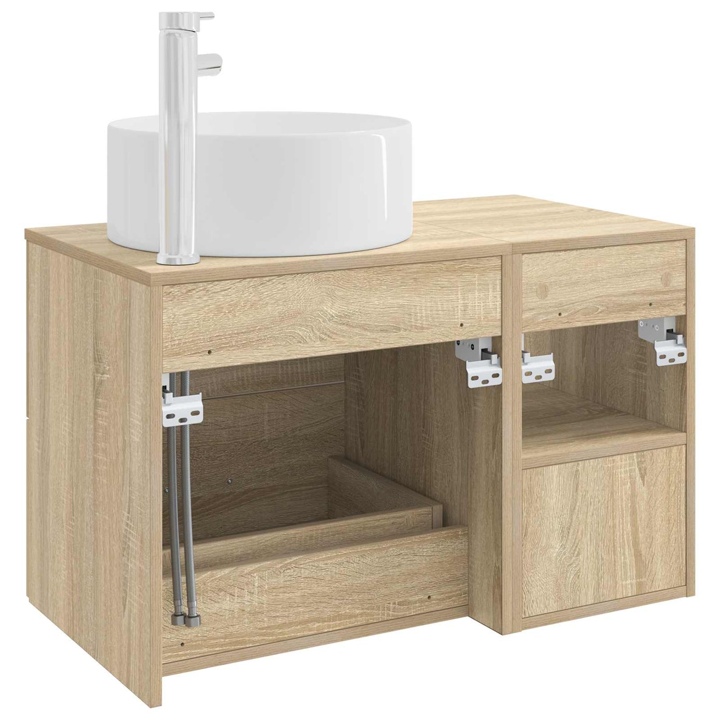 Badezimmermöbel-Set 2 stk. Sonoma-Eiche Holzwerkstoff