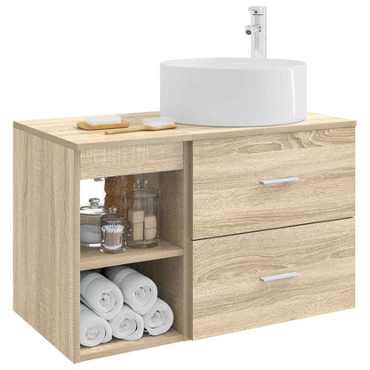 Badezimmermöbel-Set 2 stk. Sonoma-Eiche Holzwerkstoff