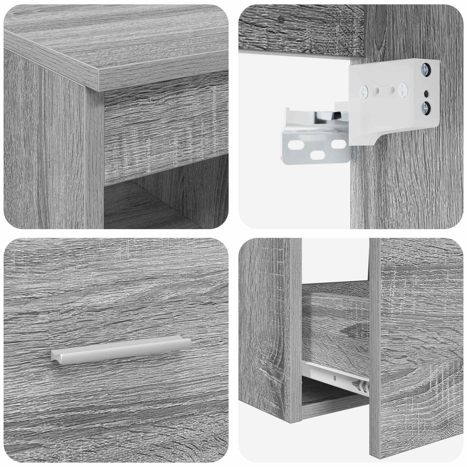 Badezimmermöbel-Set 2 stk. Grau Sonoma Holzwerkstoff