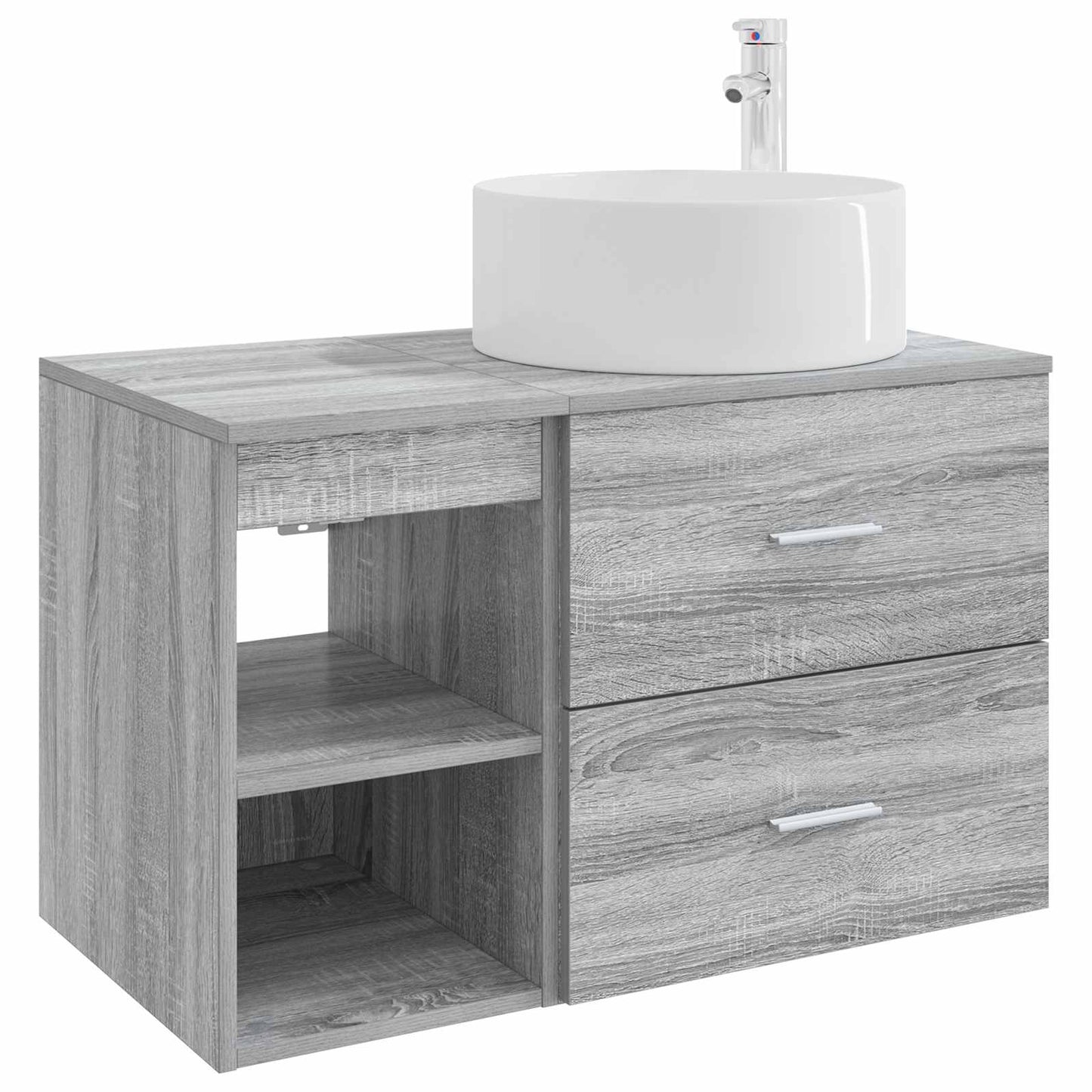 Badezimmermöbel-Set 2 stk. Grau Sonoma Holzwerkstoff