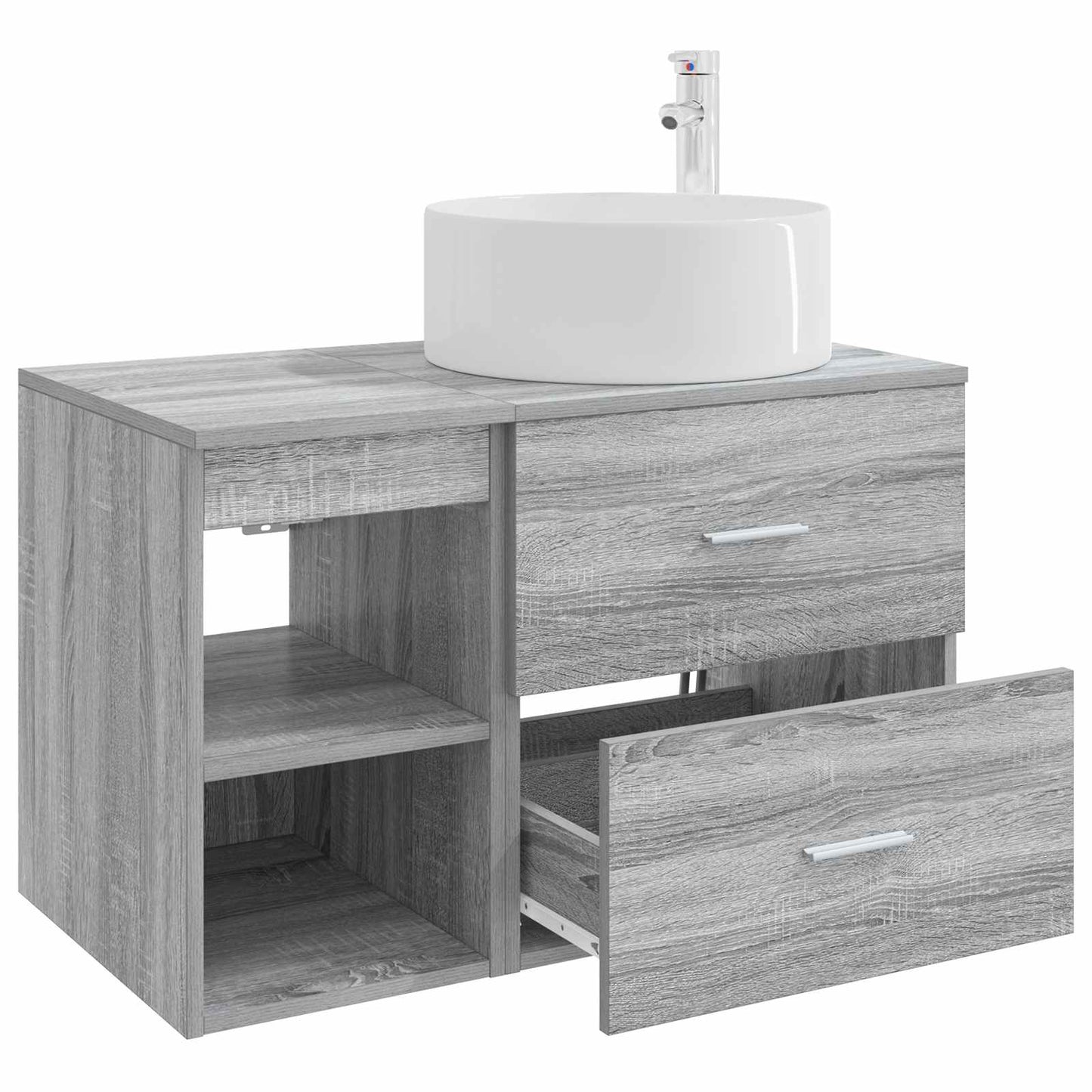 Badezimmermöbel-Set 2 stk. Grau Sonoma Holzwerkstoff