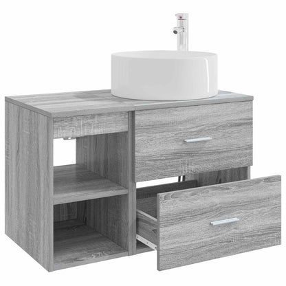 Badezimmermöbel-Set 2 stk. Grau Sonoma Holzwerkstoff