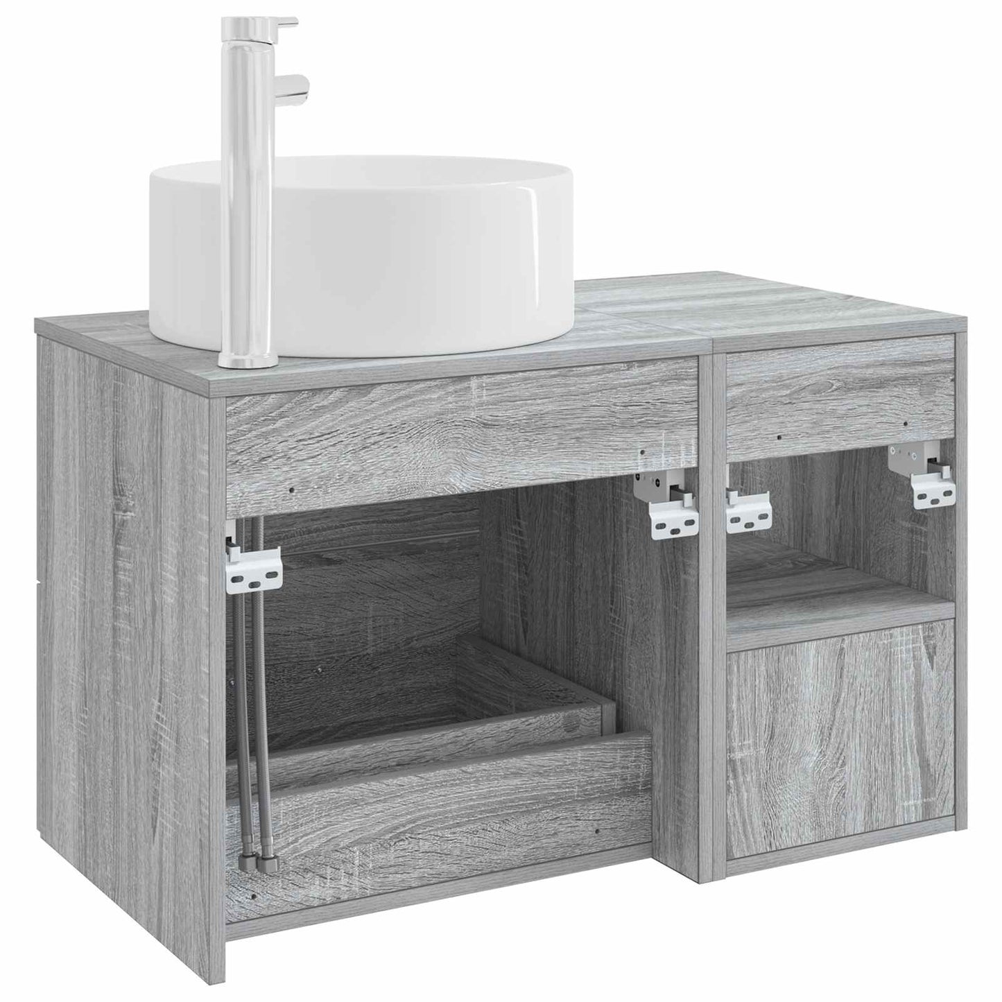 Badezimmermöbel-Set 2 stk. Grau Sonoma Holzwerkstoff