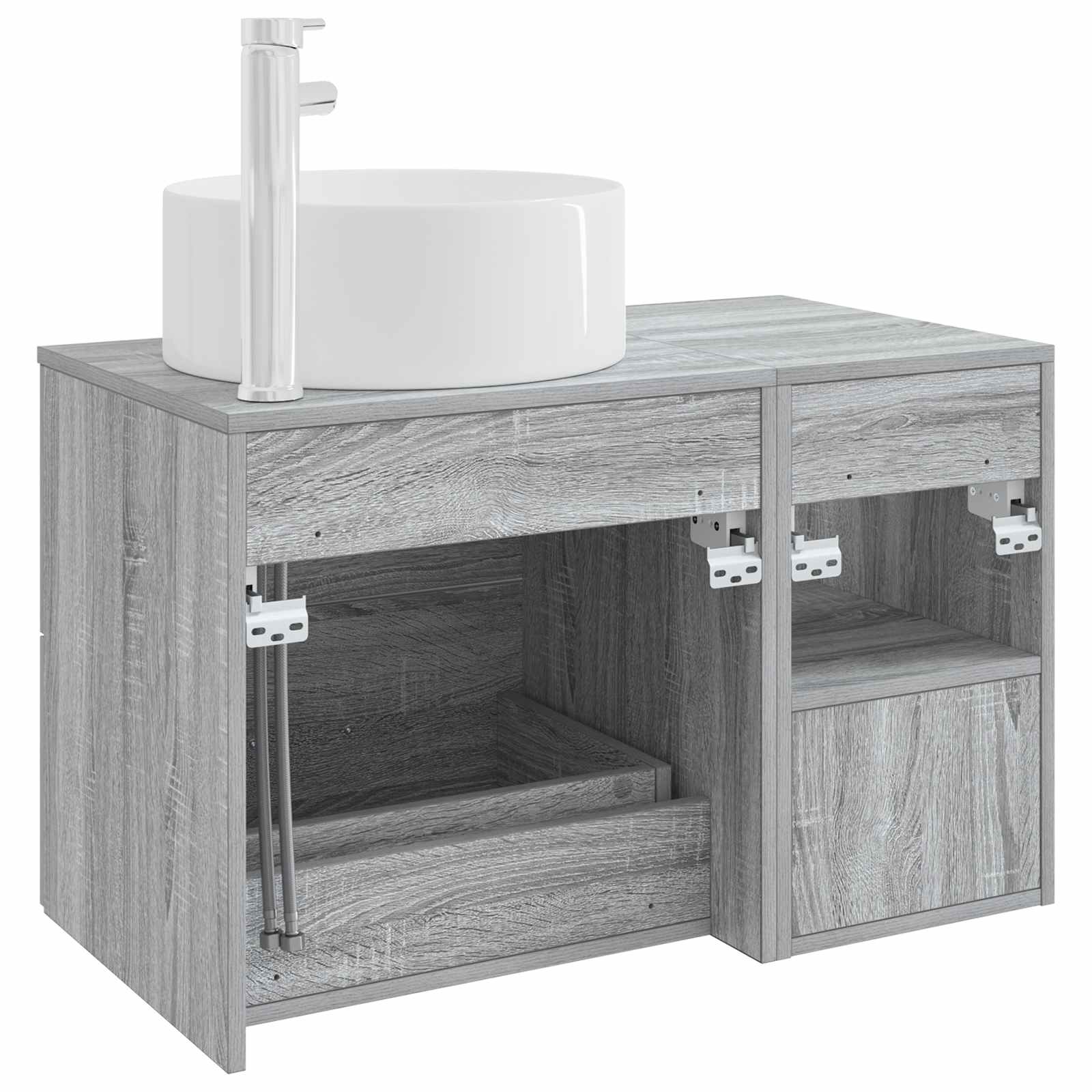 Badezimmermöbel-Set 2 stk. Grau Sonoma Holzwerkstoff