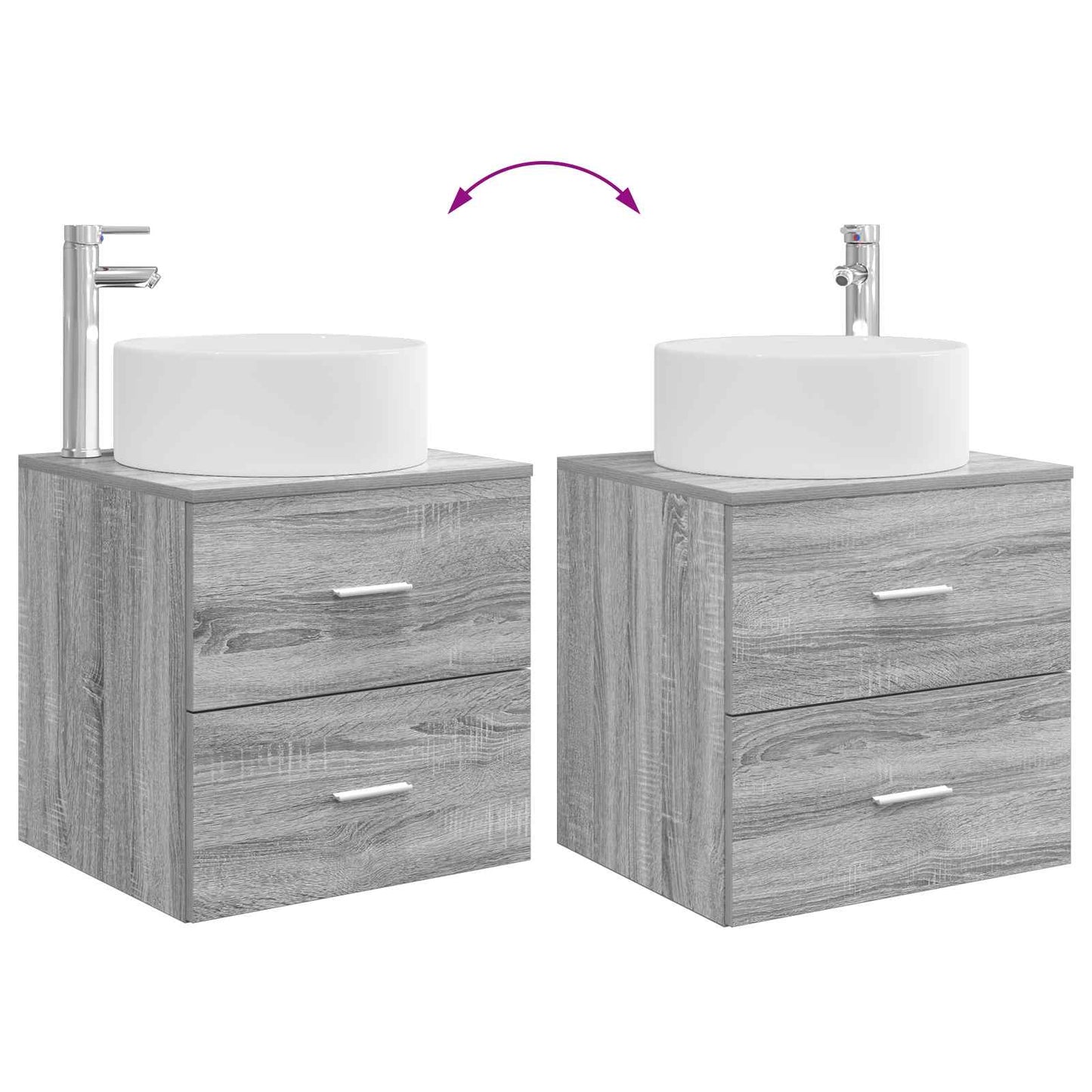 Badezimmermöbel-Set 2 stk. Grau Sonoma Holzwerkstoff