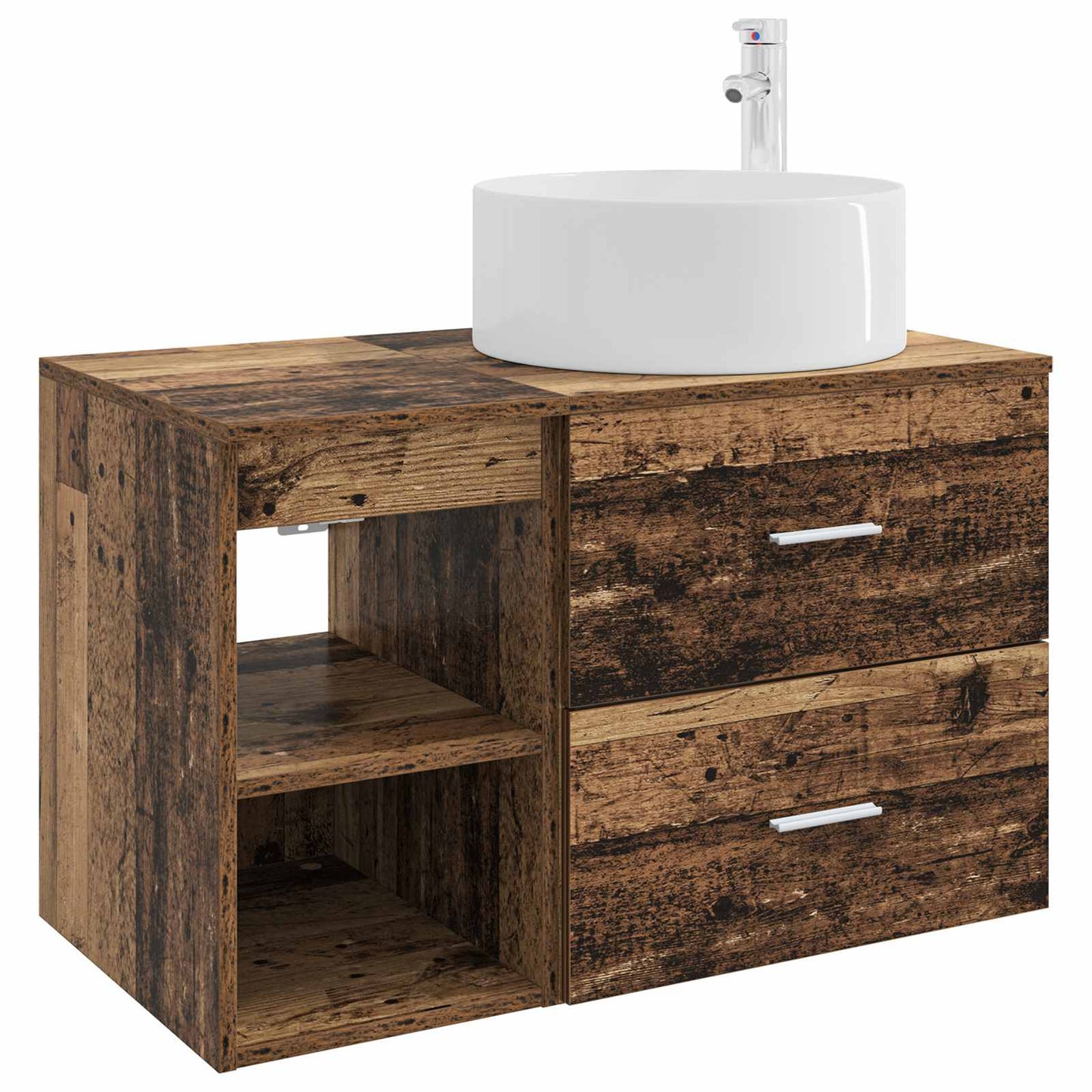Badezimmermöbel-Set 2 stk. Altholz Holzwerkstoff