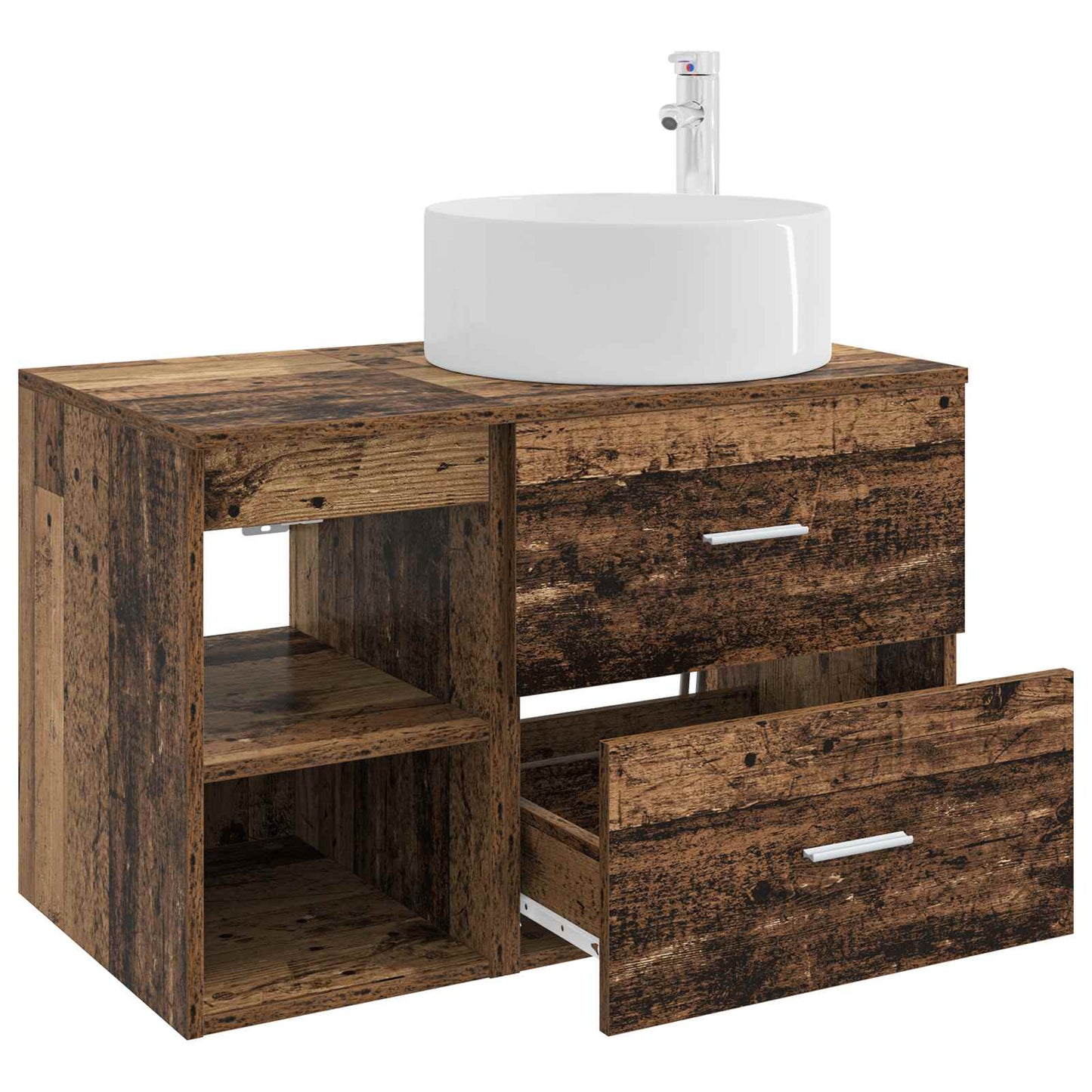 Badezimmermöbel-Set 2 stk. Altholz Holzwerkstoff