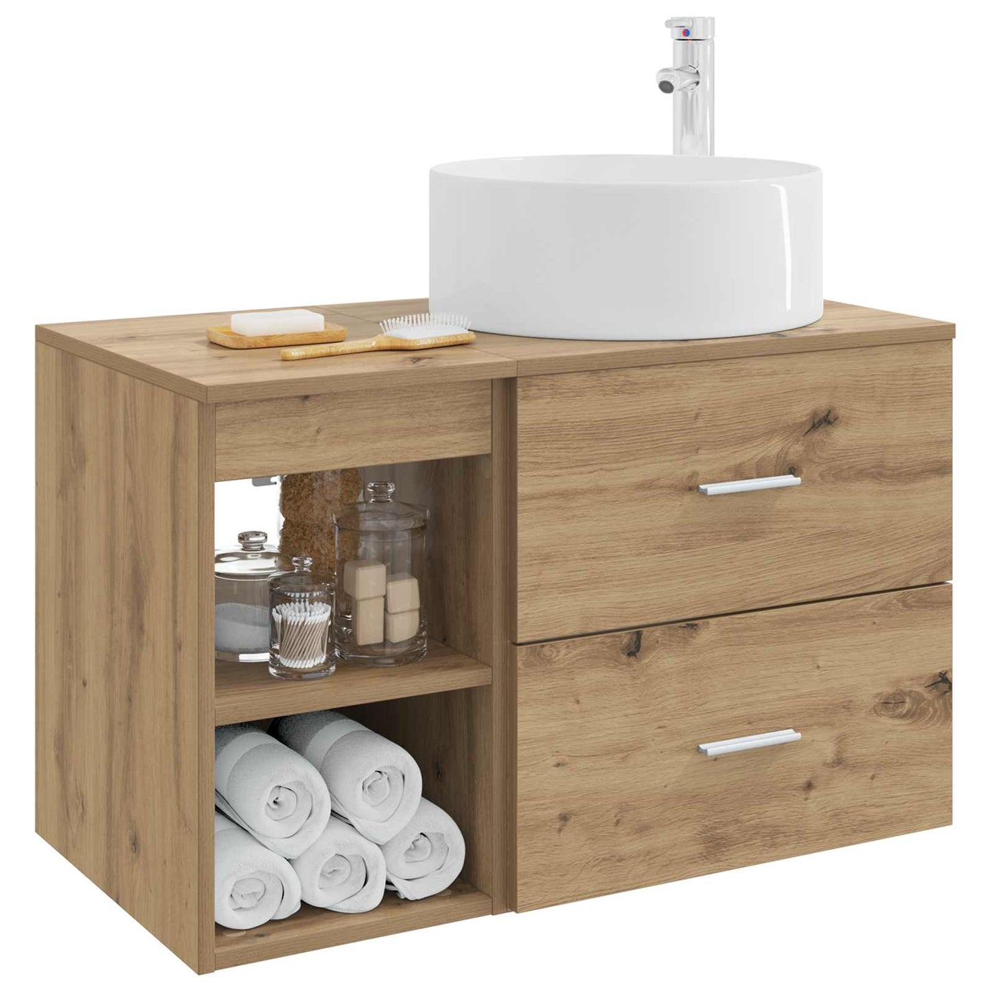 Badezimmermöbel-Set 2 stk. Artisan-Eiche Holzwerkstoff