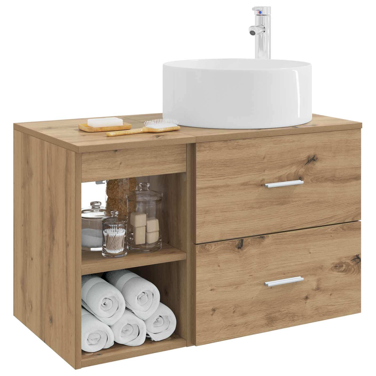 Badezimmermöbel-Set 2 stk. Artisan-Eiche Holzwerkstoff