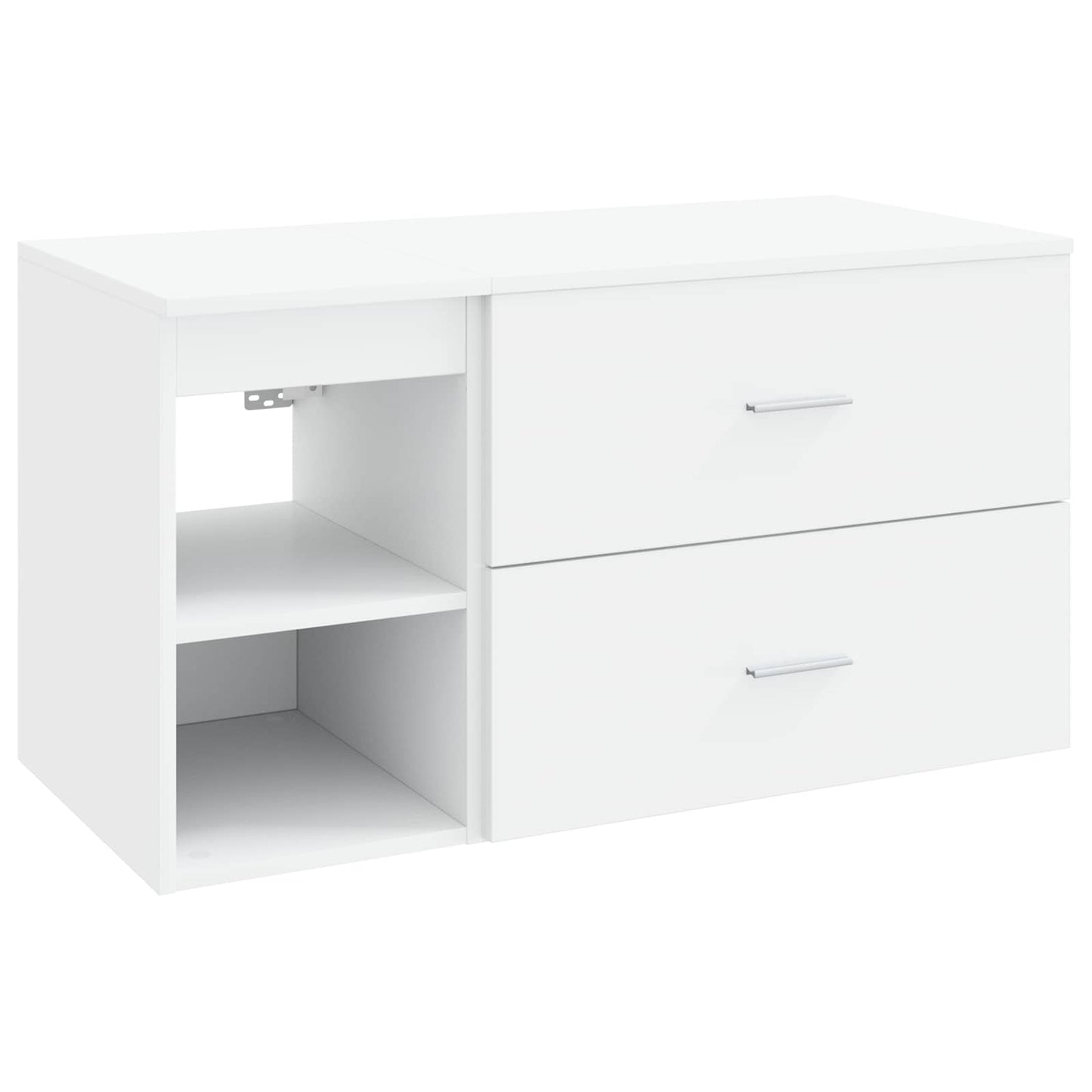 Badezimmermöbel-Set 2 pcs Weiß Holzwerkstoff