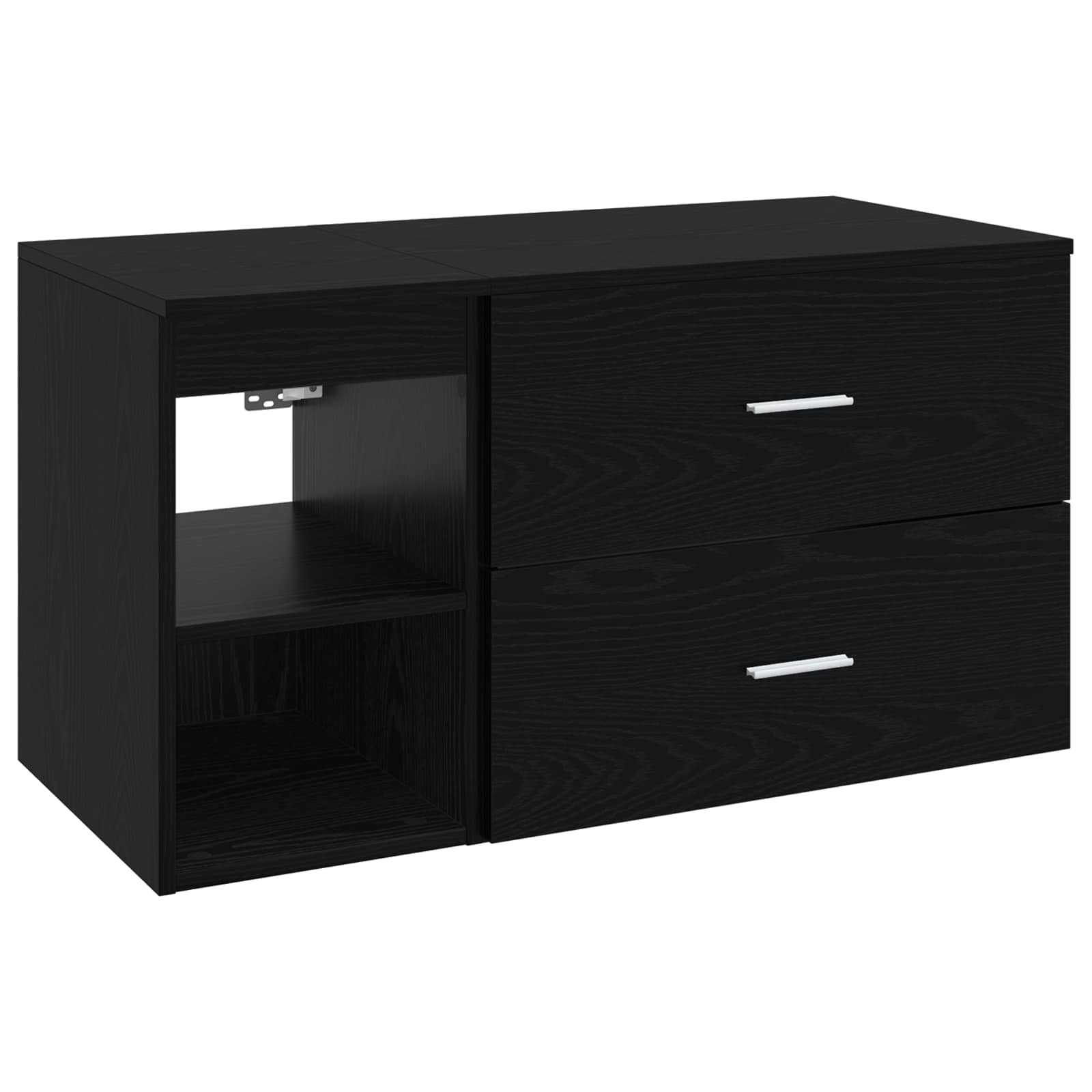 Badezimmermöbel-Set 2 stk. Schwarze Eiche Holzwerkstoff