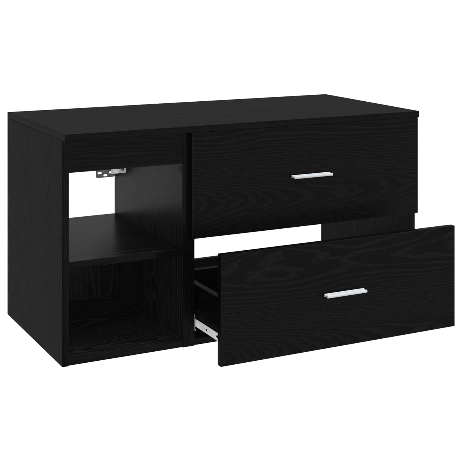 Badezimmermöbel-Set 2 stk. Schwarze Eiche Holzwerkstoff