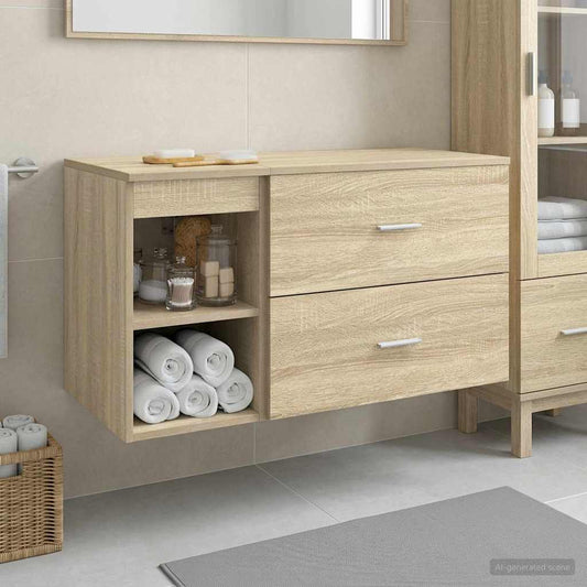 Badezimmermöbel-Set 2 Stk. Sonoma-Eiche Holzwerkstoff