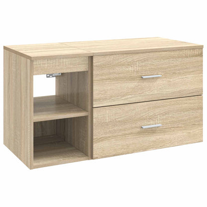 Badezimmermöbel-Set 2 stk. Sonoma-Eiche Holzwerkstoff