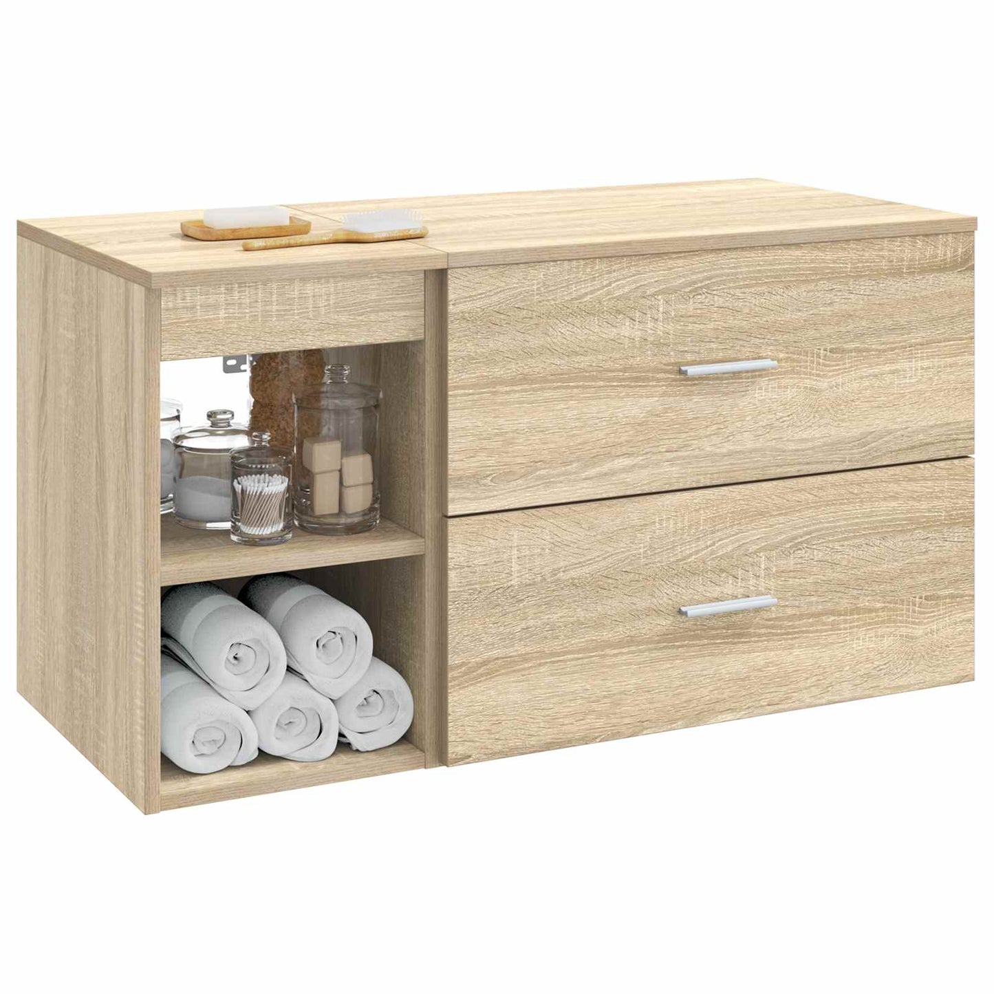 Badezimmermöbel-Set 2 pcs Sonoma-Eiche Holzwerkstoff
