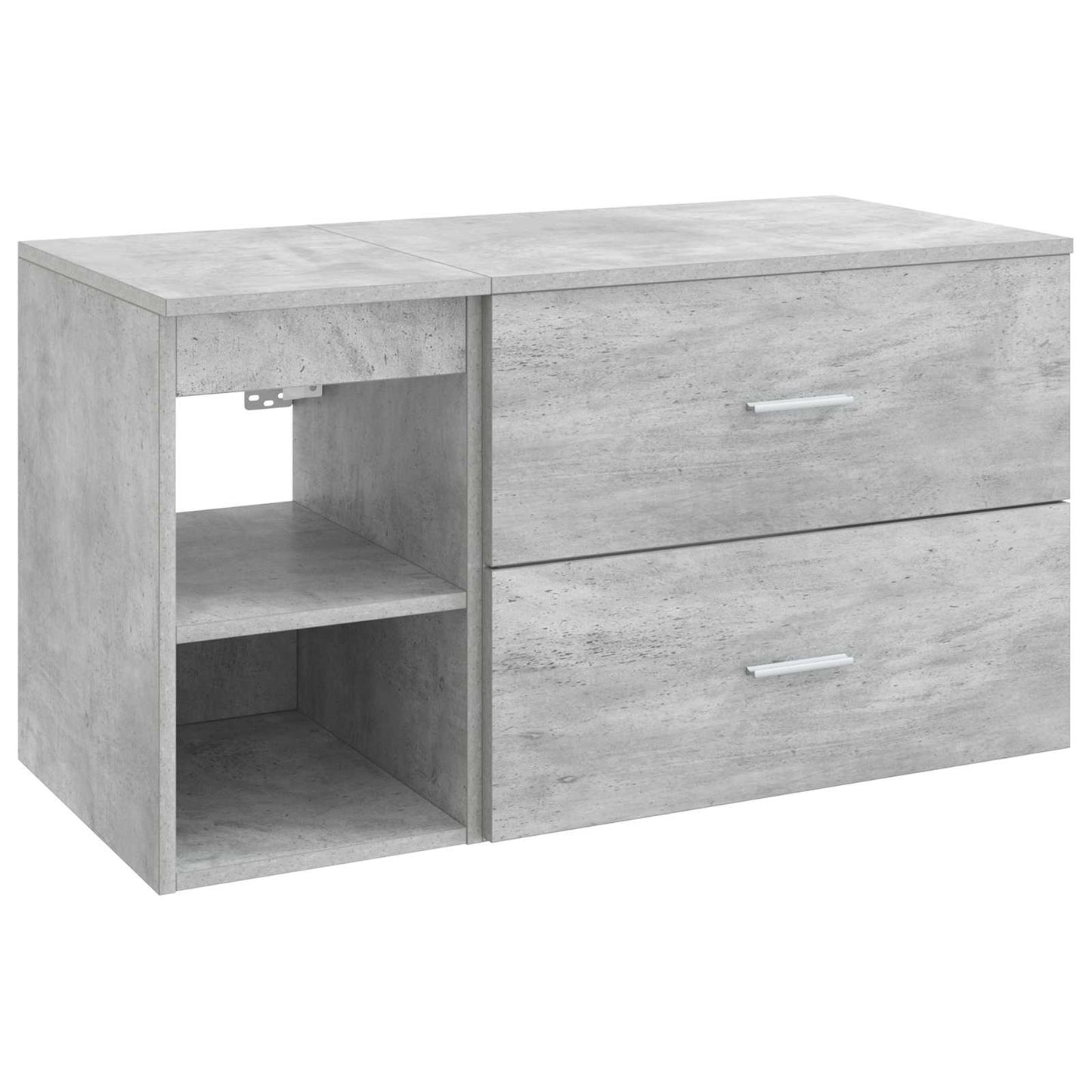 Badezimmermöbel-Set 2 pcs Betongrau Holzwerkstoff
