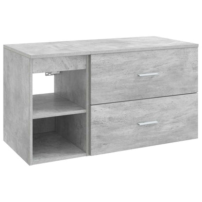 Badezimmermöbel-Set 2 stk. Betongrau Holzwerkstoff