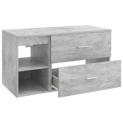 Badezimmermöbel-Set 2 stk. Betongrau Holzwerkstoff