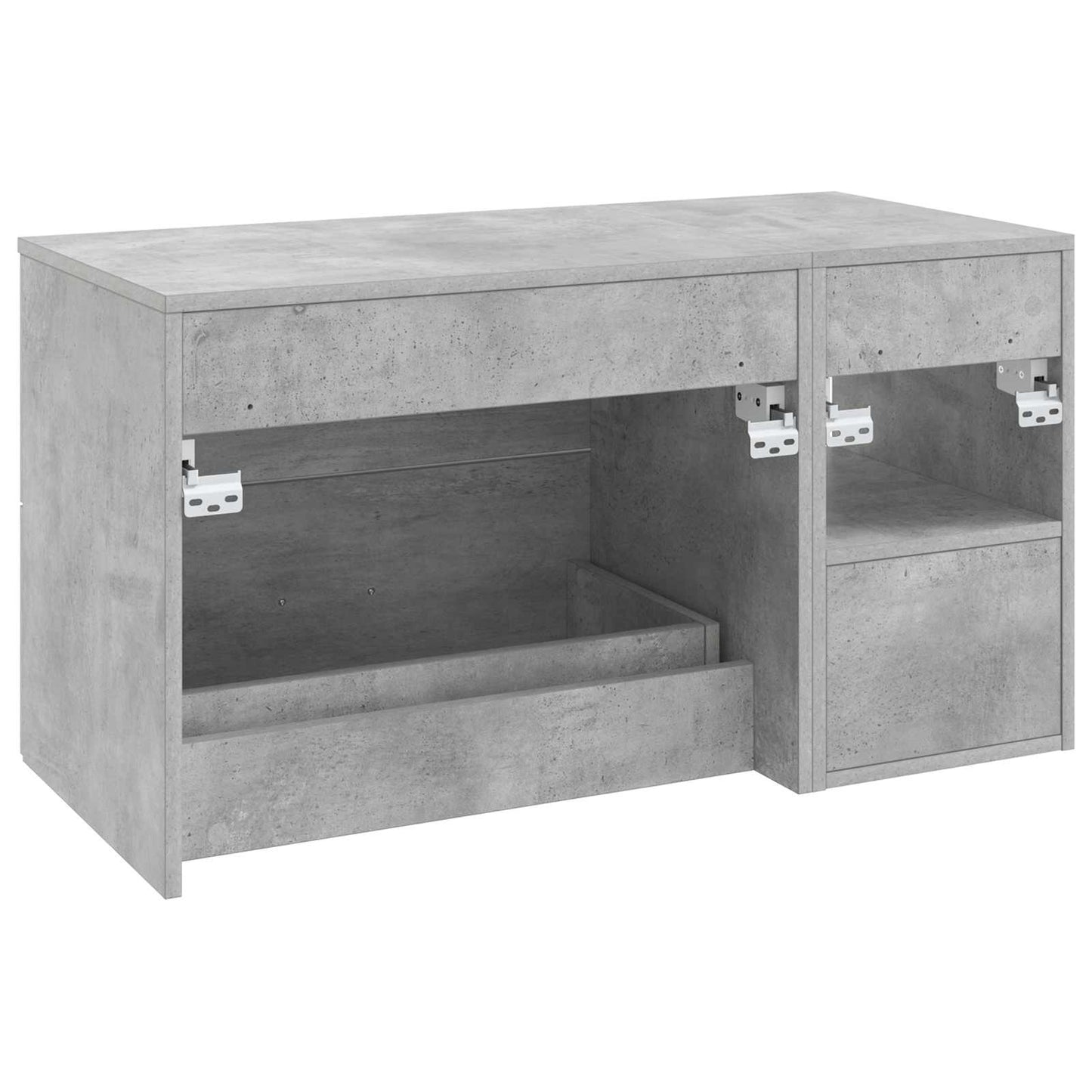 Badezimmermöbel-Set 2 pcs Betongrau Holzwerkstoff