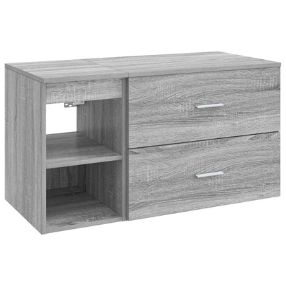Badezimmermöbel-Set 2 stk. Grau Sonoma Holzwerkstoff